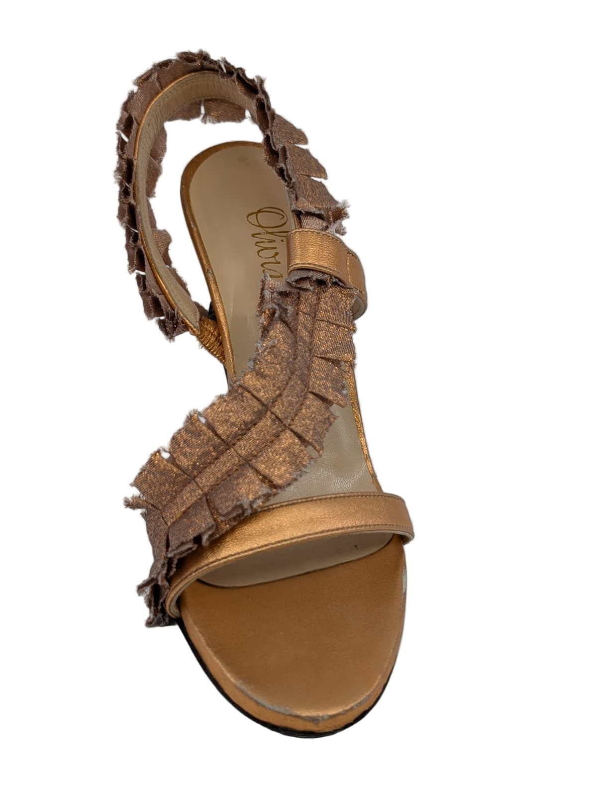Olivia Morris Bronze Leather Slingback Sandals