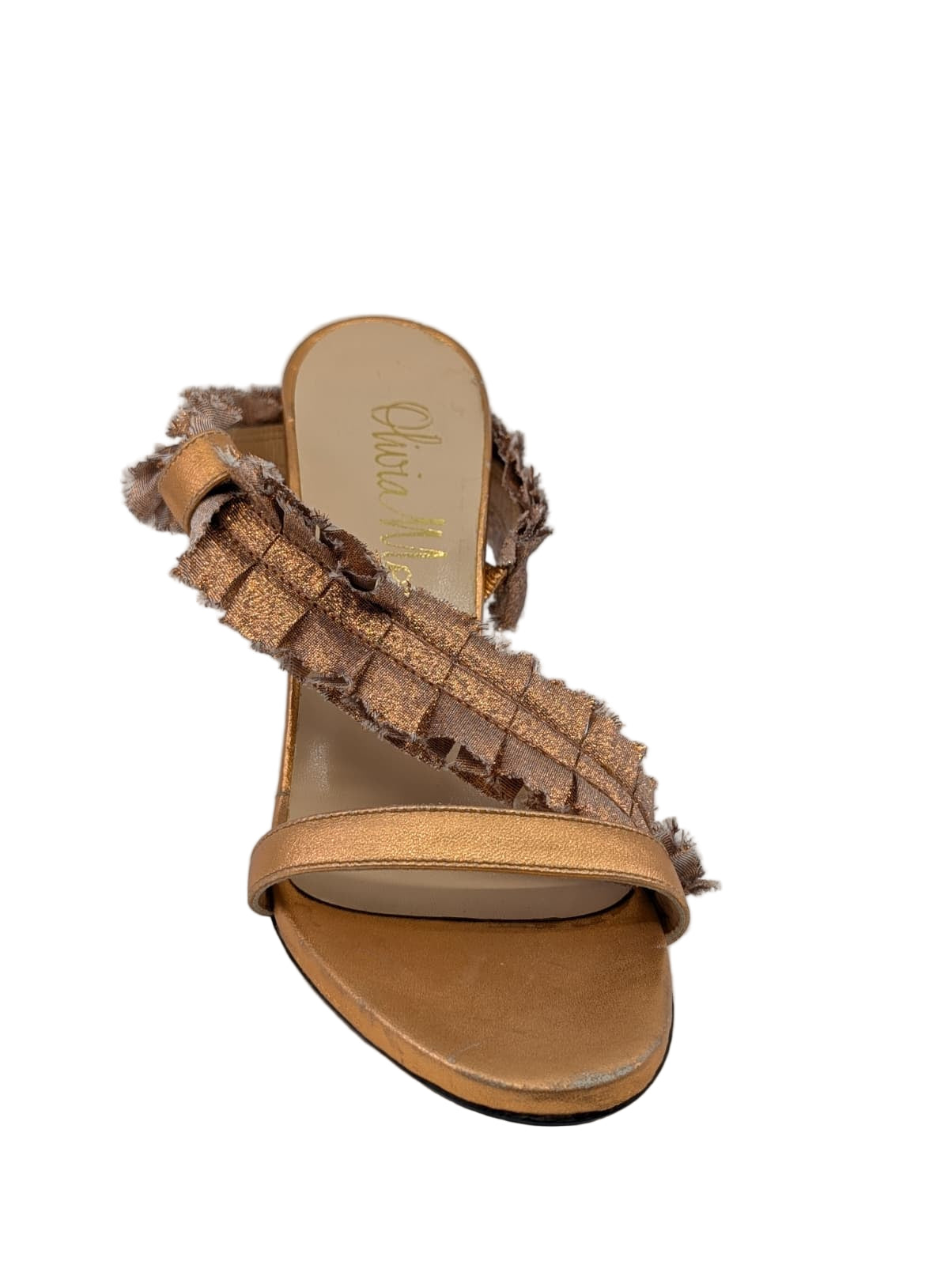 Olivia Morris Bronze Leather Slingback Sandals