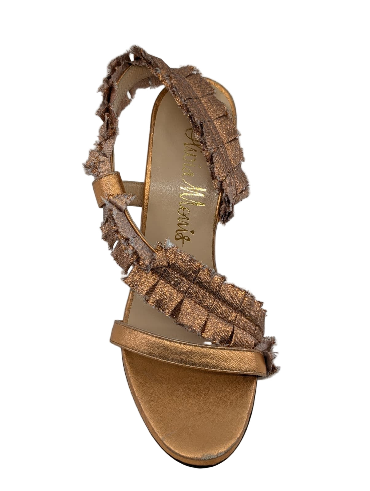 Olivia Morris Bronze Leather Slingback Sandals
