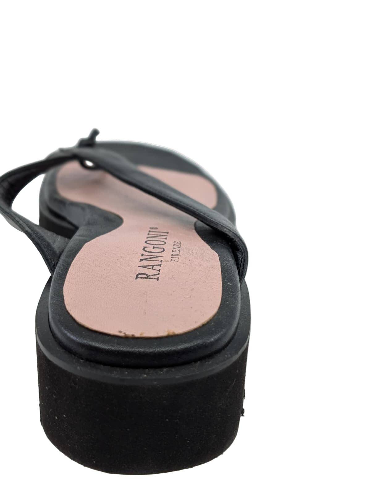 Sue Black Leather Rangoni Platform Sandals