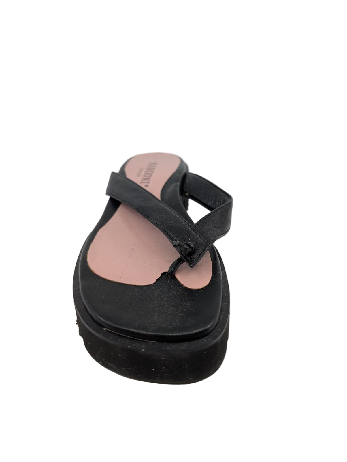 Sue Black Leather Rangoni Platform Sandals