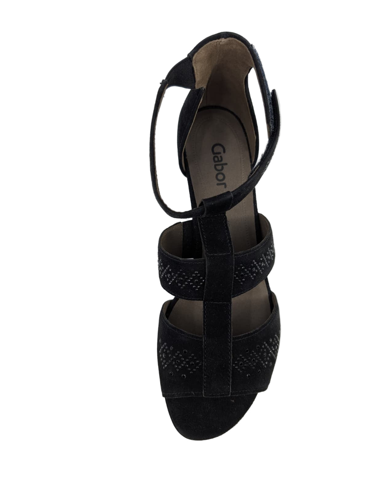 6585217 Black Rhinestones Suede Gabor Sandals
