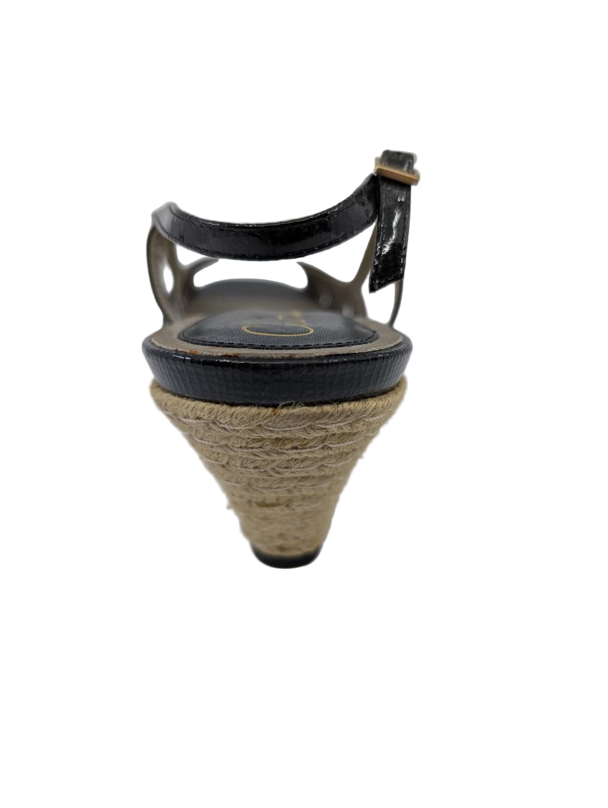 Cole Haan Black Patent Leather Wedge Sandals