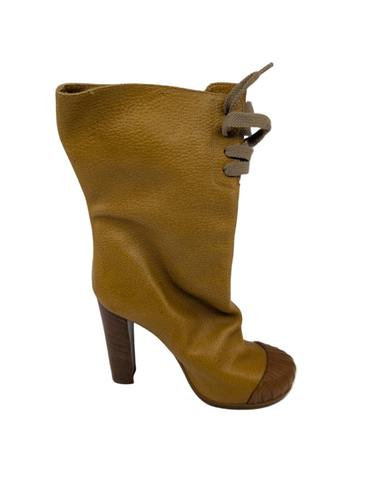 Fendi Yellow Leather Slipon Boots NO BOX
