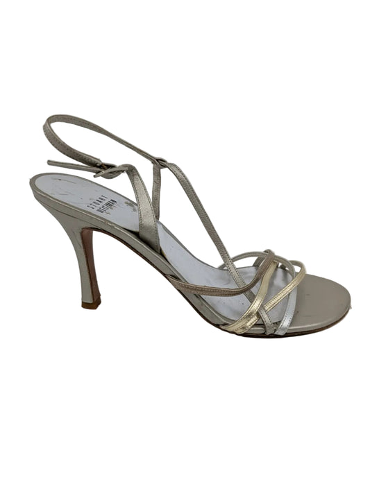Stuart Weitzman Silver and Gold Strappy Sandals