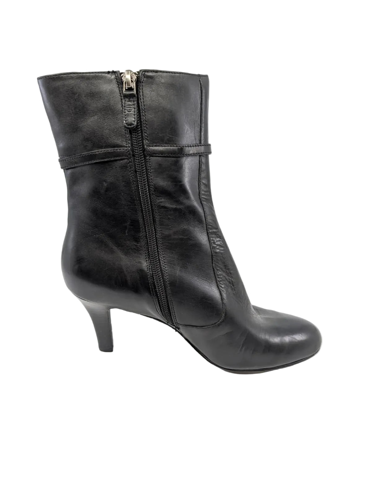 Elisa Black Leather Joan and David Ankle Boots
