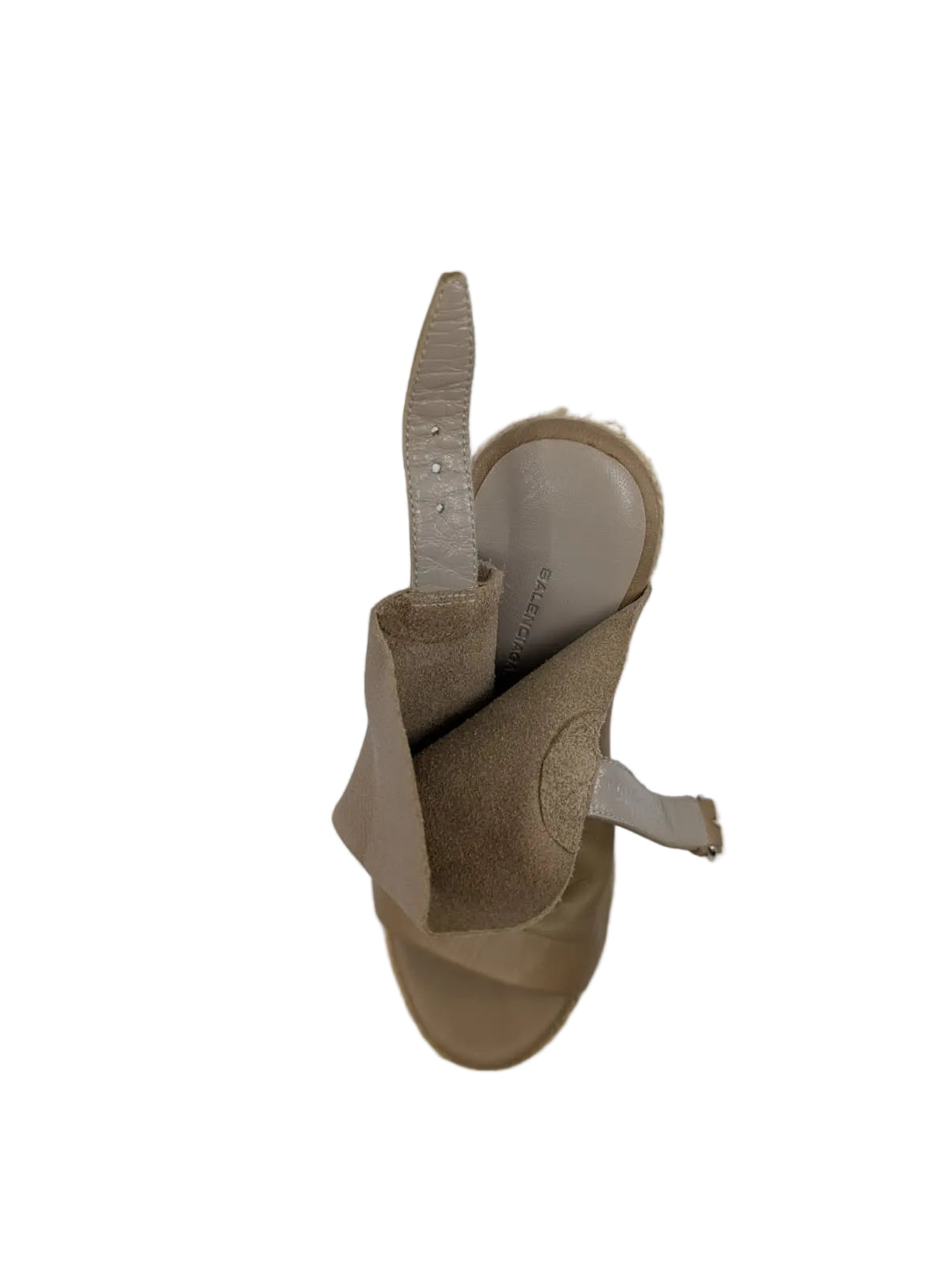 Balenciaga Beige Leather Wedge Sandals