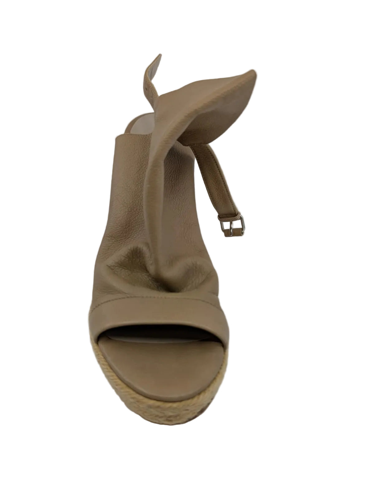 Balenciaga Beige Leather Wedge Sandals