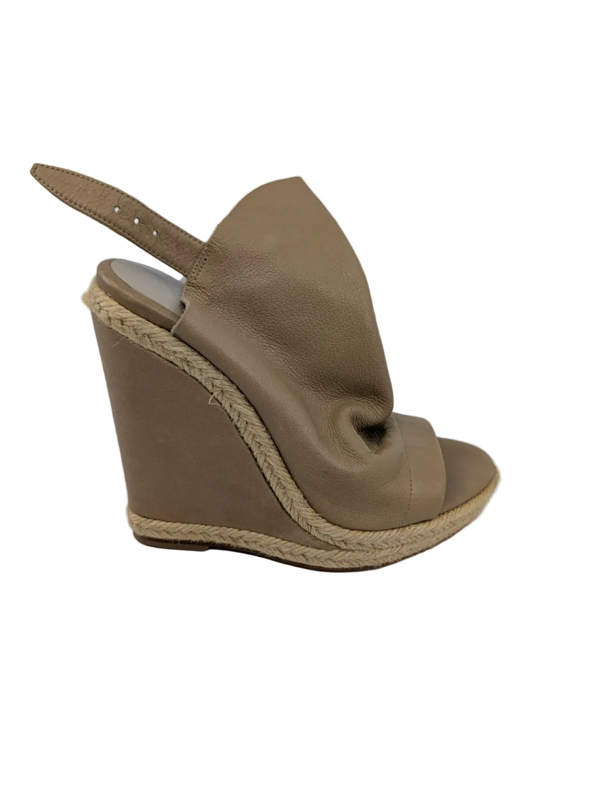 Balenciaga Beige Leather Wedge Sandals