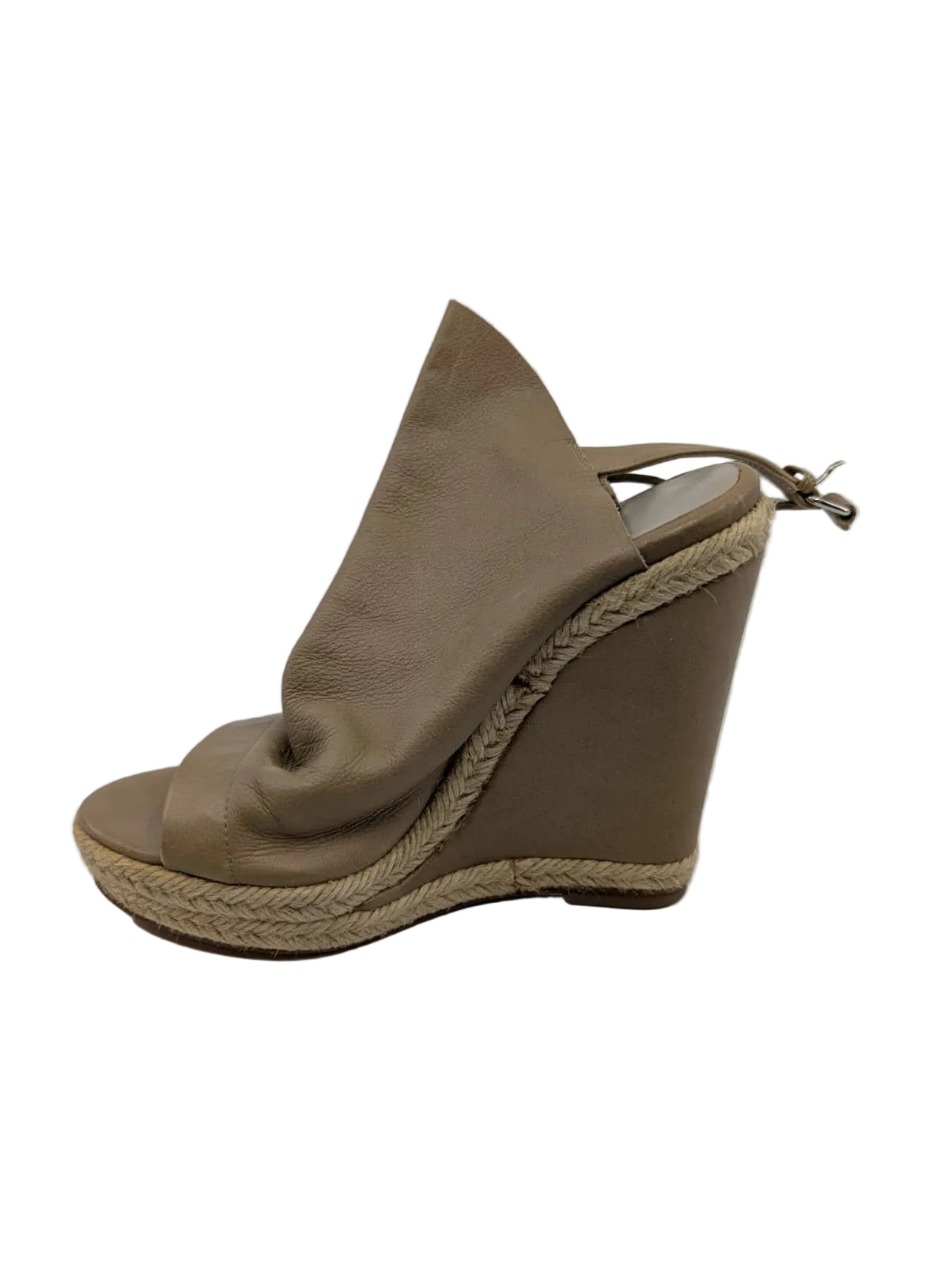 Balenciaga Beige Leather Wedge Sandals