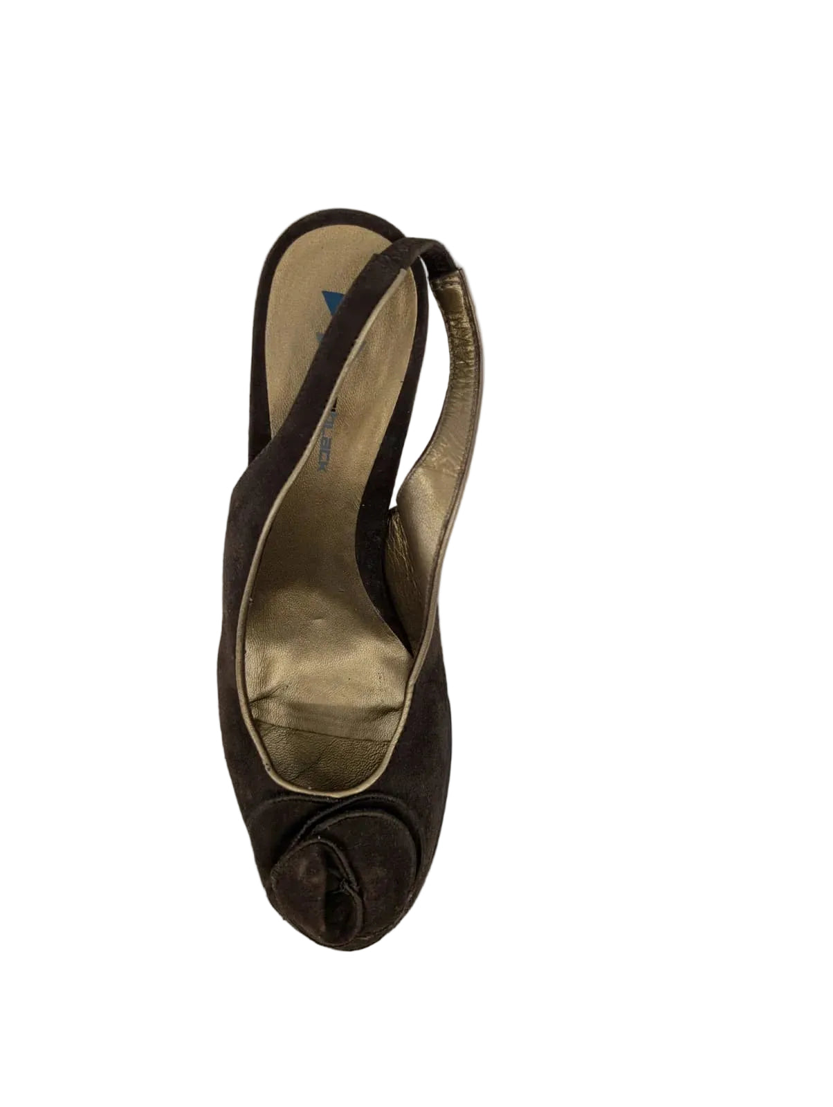 Nan Brown Suede Dani Black Slingback Pumps