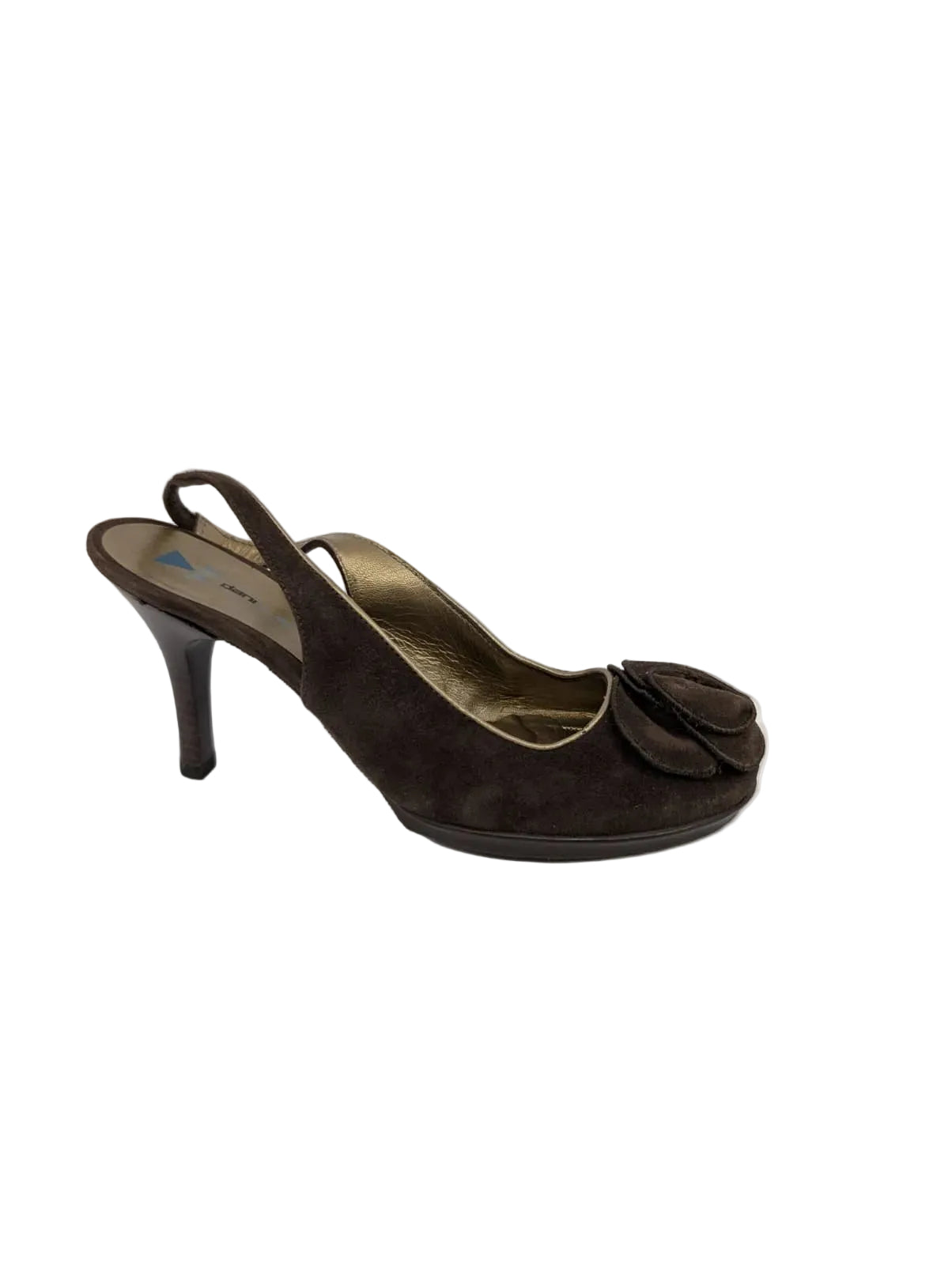 Nan Brown Suede Dani Black Slingback Pumps