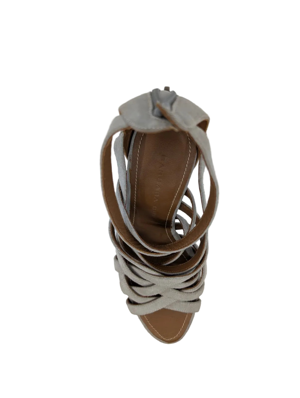 Barbara Bui Gray Suede Wedge Sandals