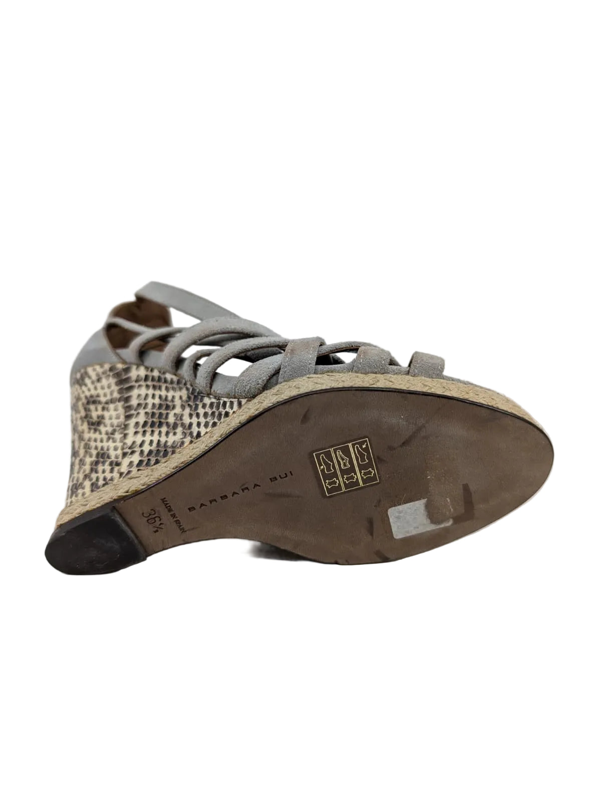 Barbara Bui Gray Suede Wedge Sandals