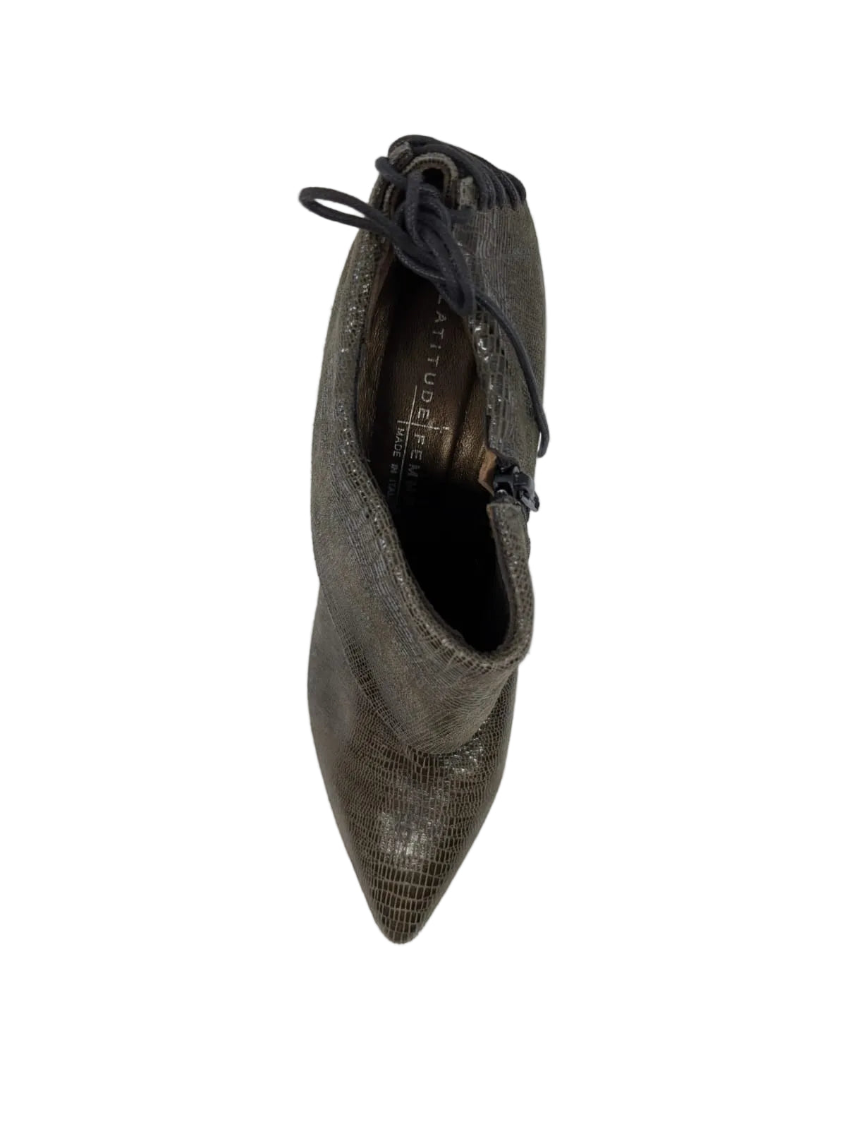 Latitude Femme Gray Leather Ankle Boots