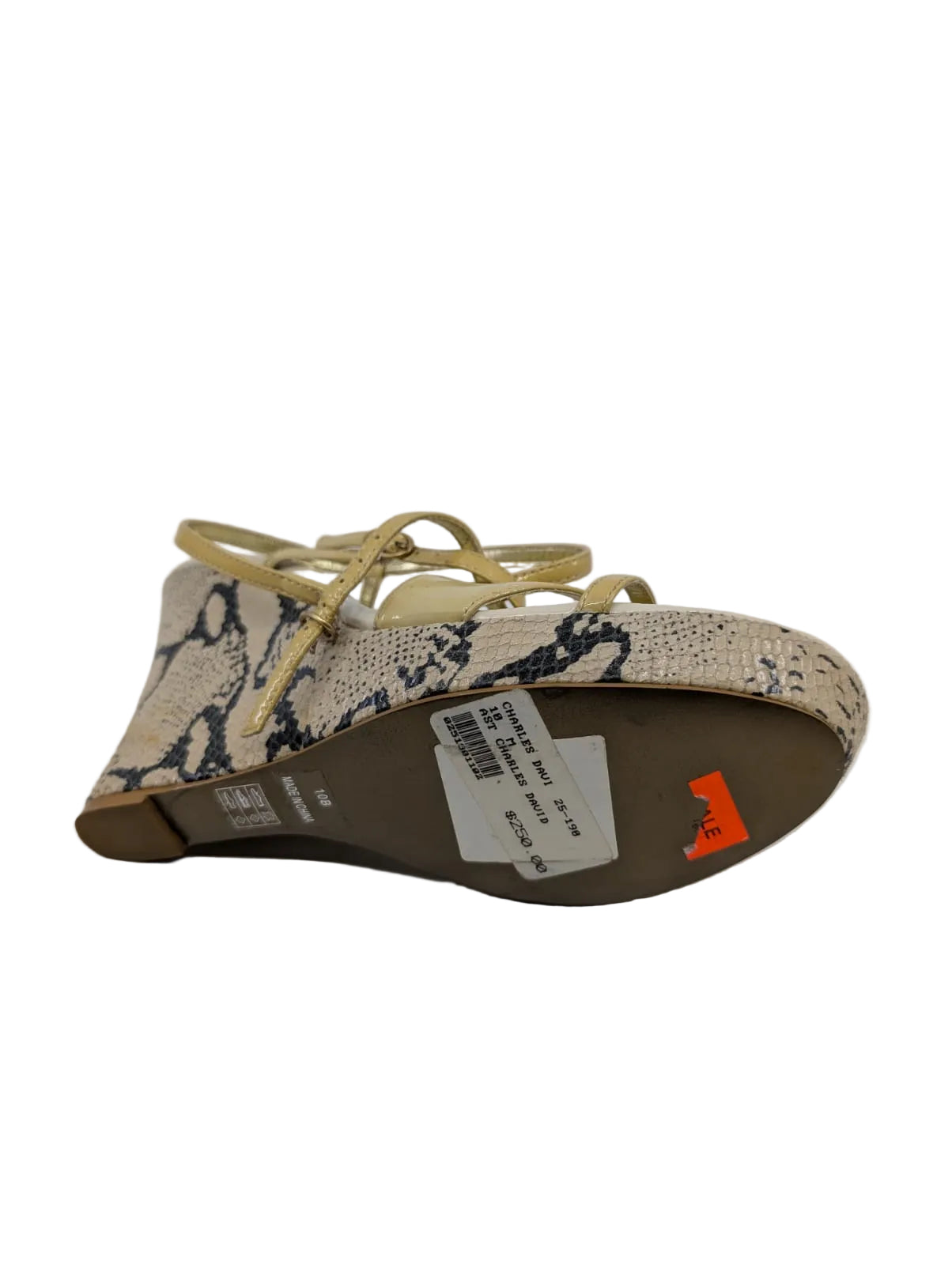 Charles David Beige Wedge Sandals