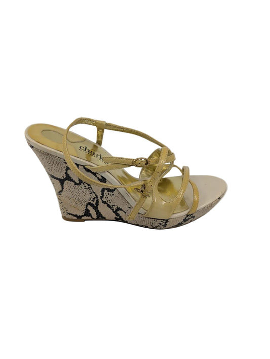 Charles David Beige Wedge Sandals