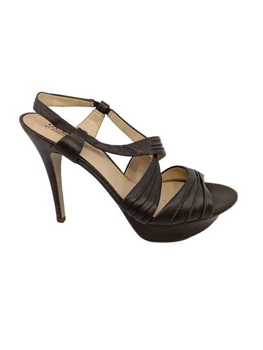 Guess Brown Leather Platform Sandals