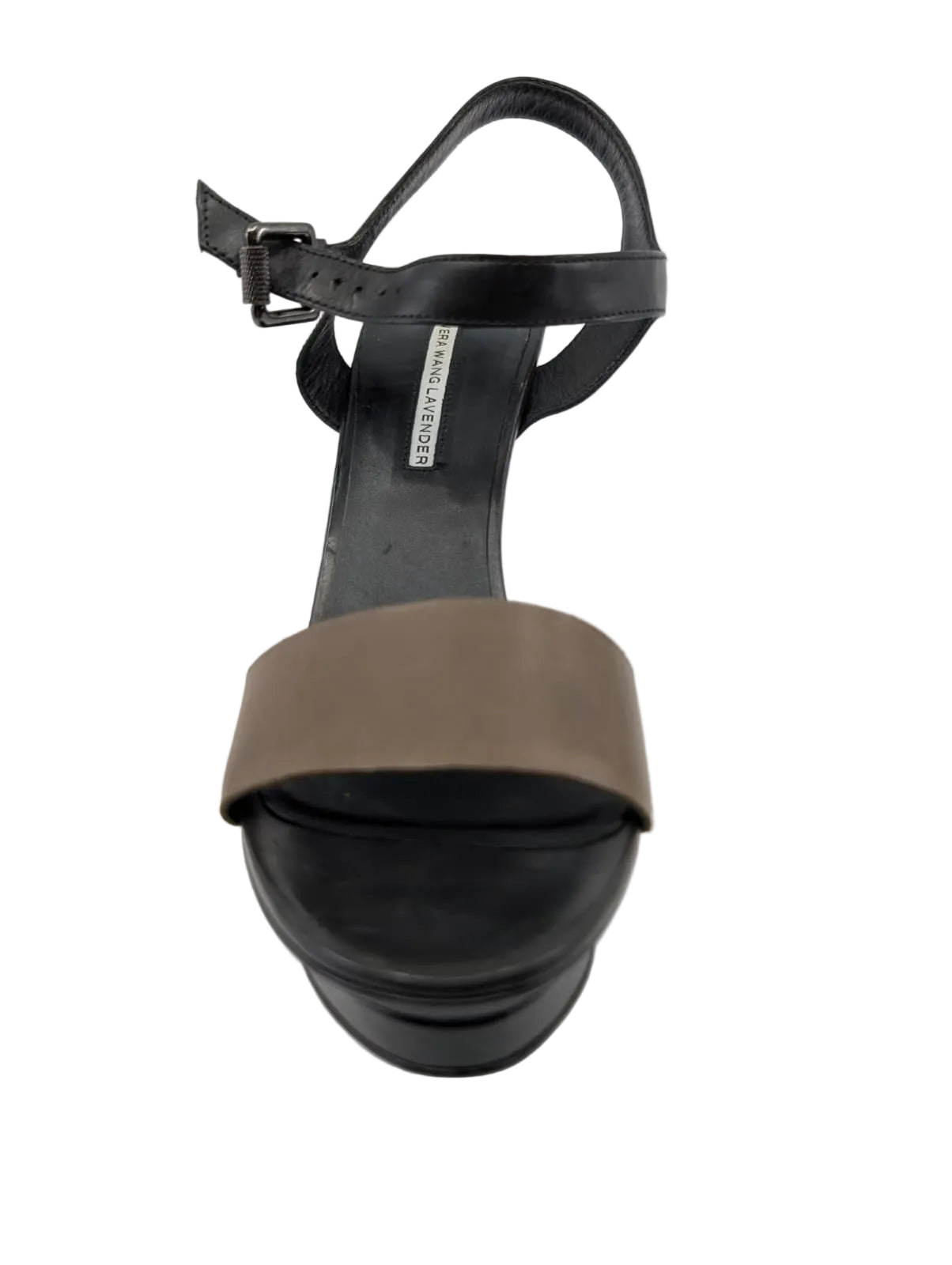 Vera Wang Khaki/Black High Heel Slingback Sandals