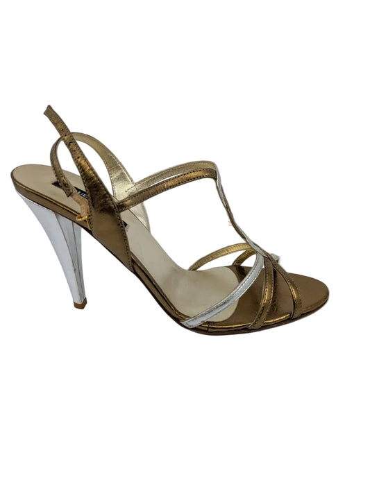 Gold and Silver Leather Claudia Ciuti Sandals
