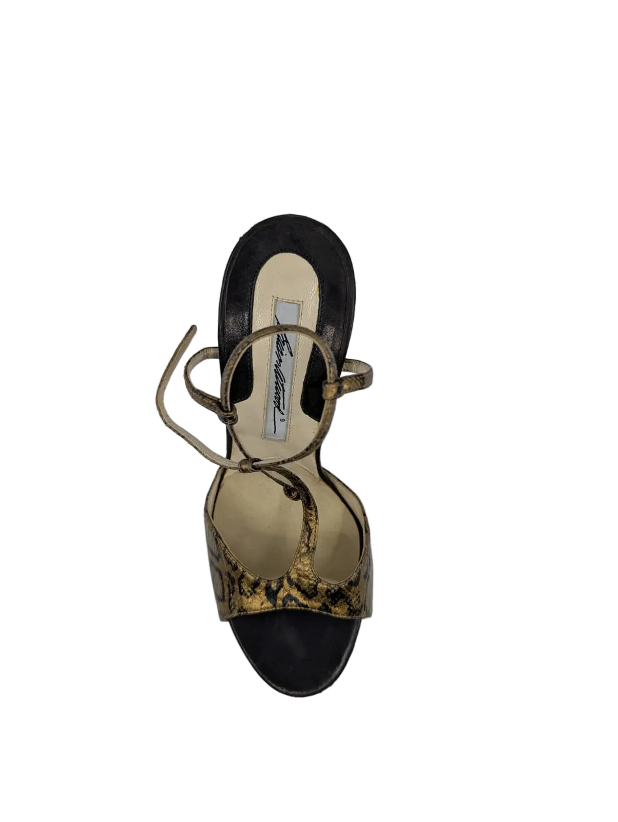 Gold Leather Brian Atwood Platform Sandals