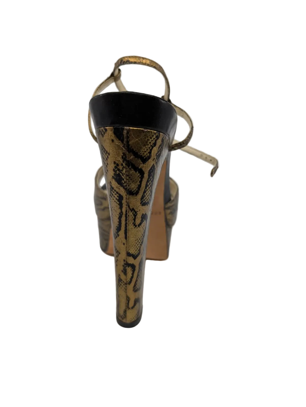 Gold Leather Brian Atwood Platform Sandals