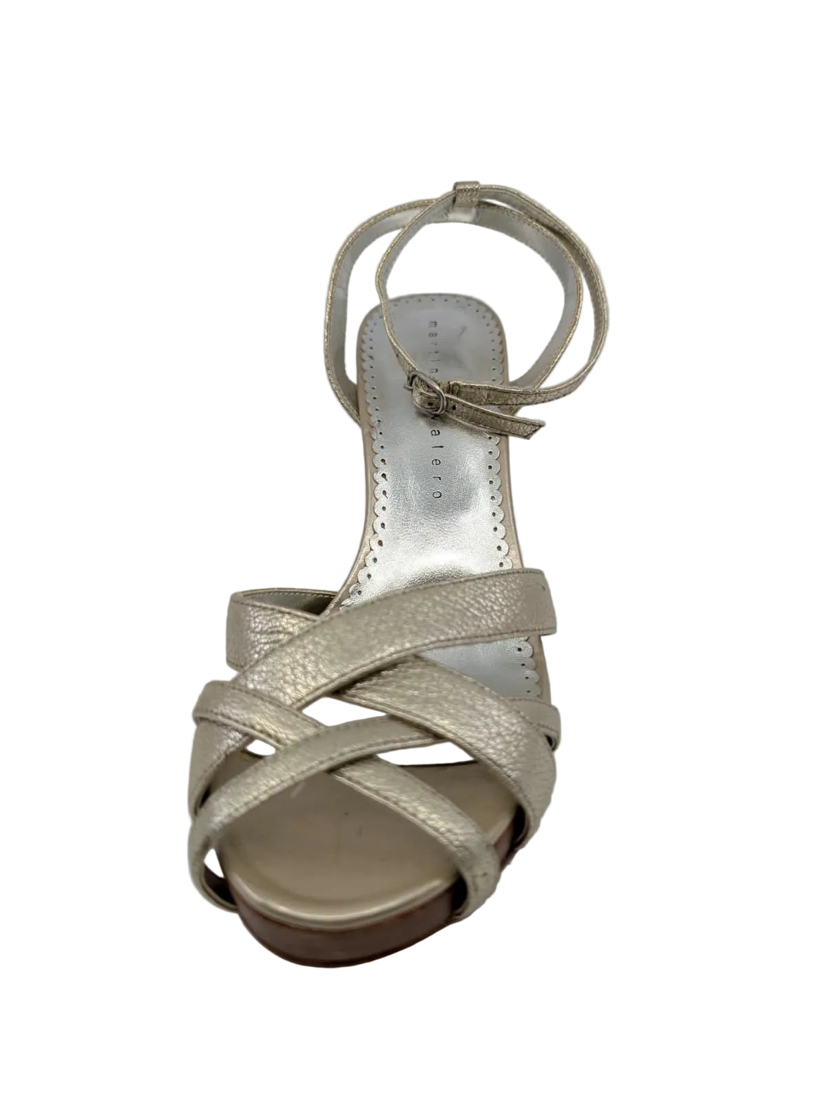 Martinez Valero Gold Strappy Leather Sandals