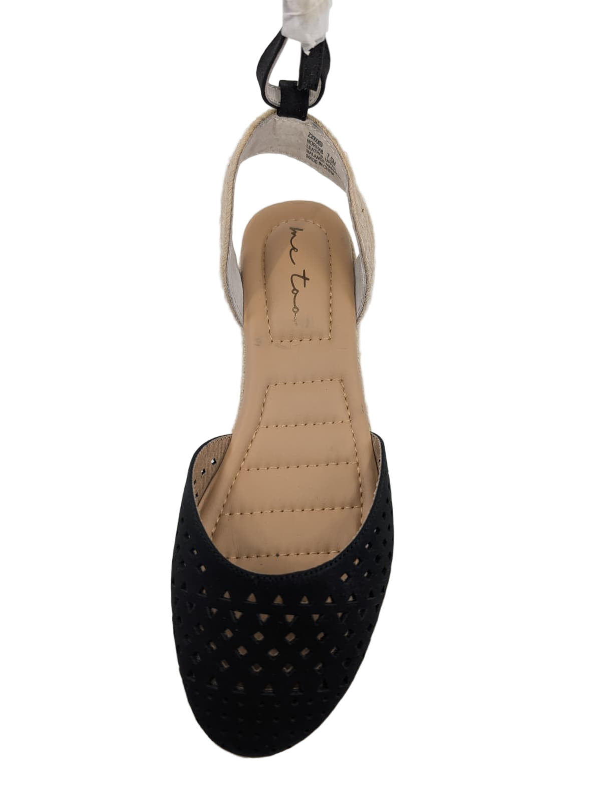 Norina8 Black Leather Adam Tucker Wedge Sandal