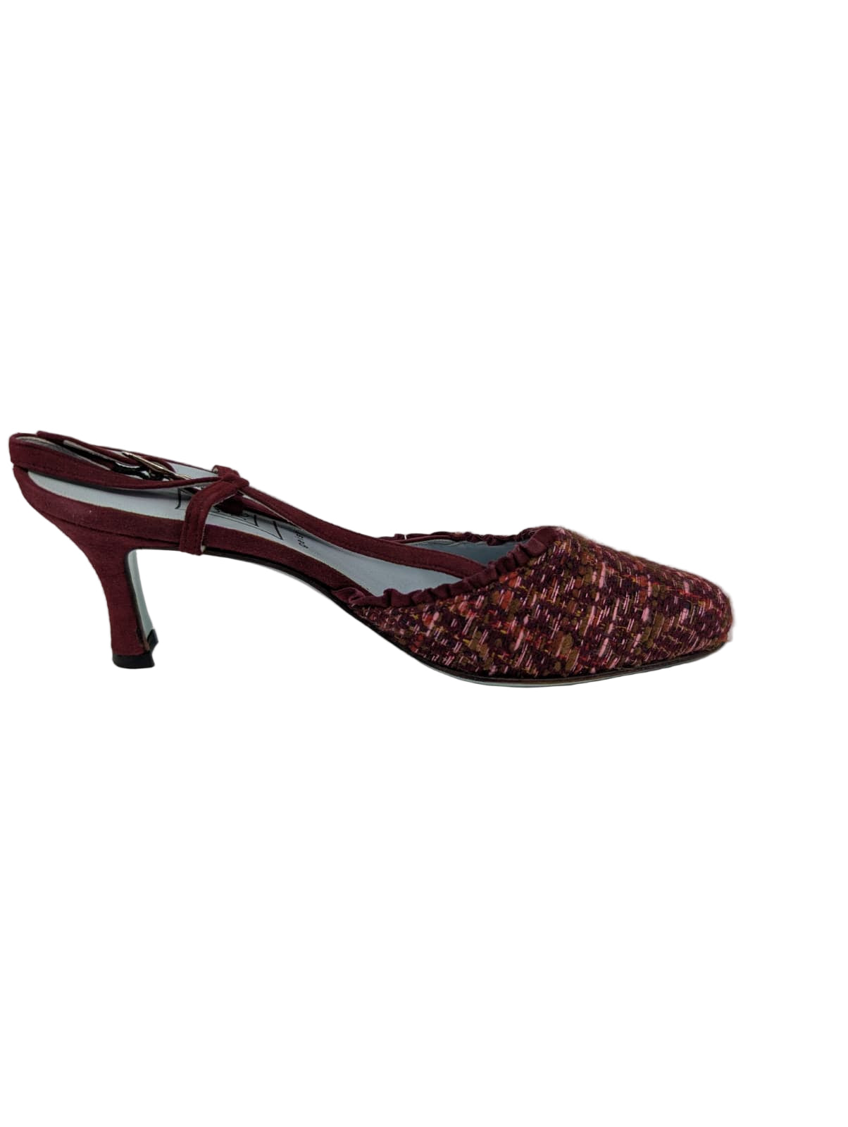 Tweed Bordeaux Fabric Cynthia Rowley Slingback Pumps