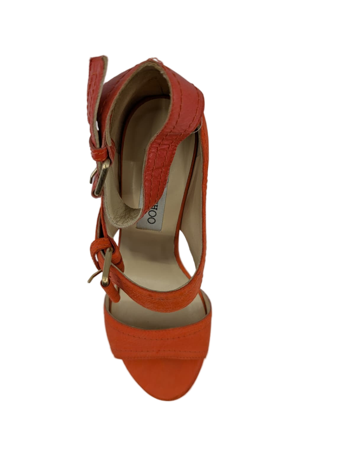 Jimmy Choo Orange Leather Platform Sandals