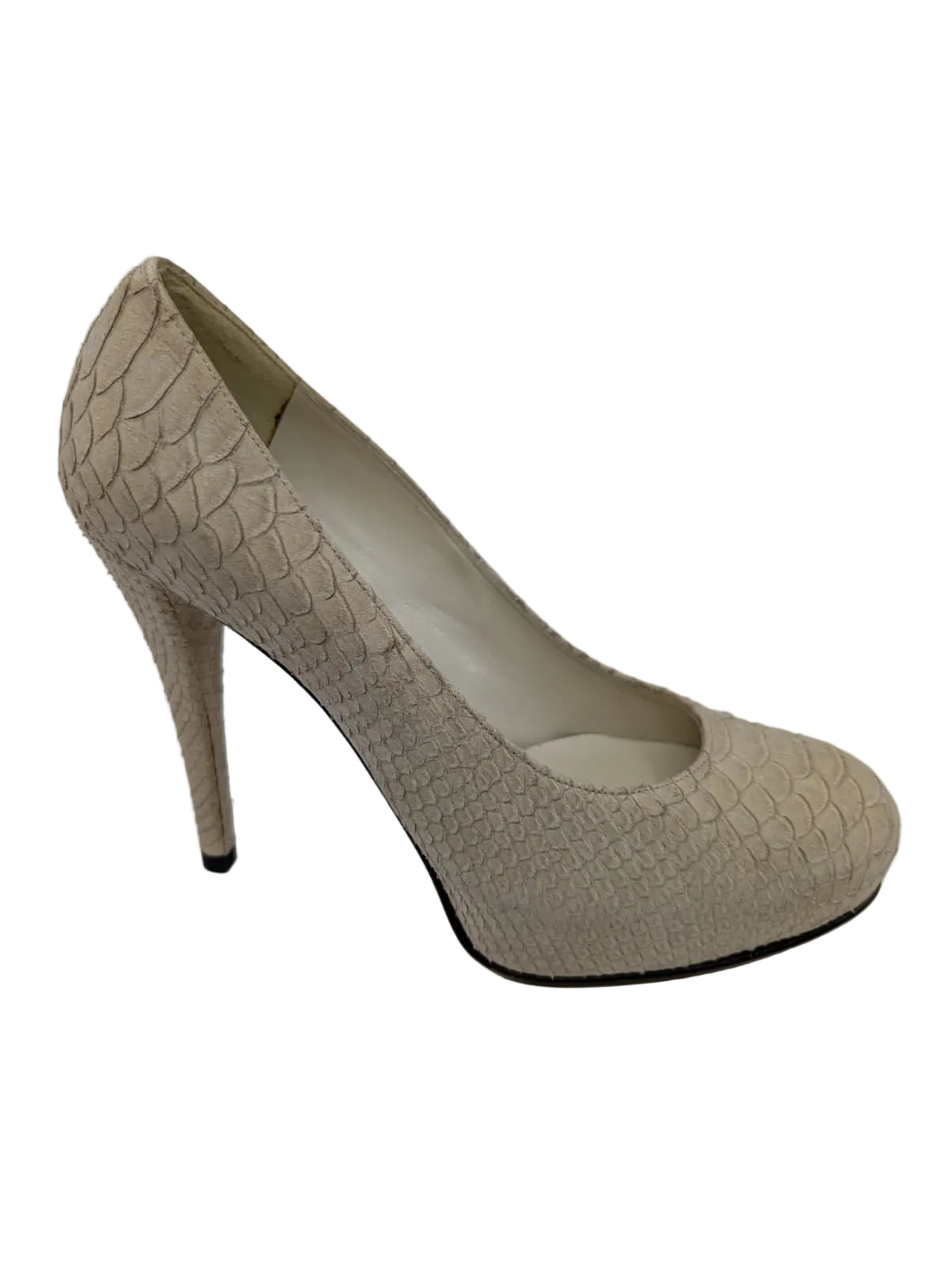 Beige Snakeprint Leather Stuart Weitzman Pumps LW55874