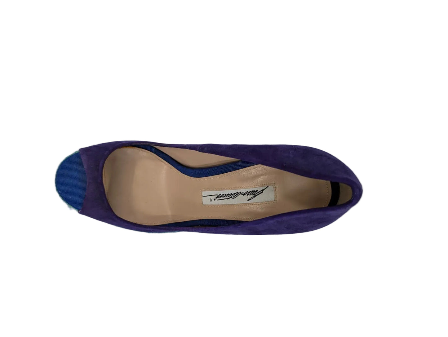 Brian Atwood Blue Platform Wedge