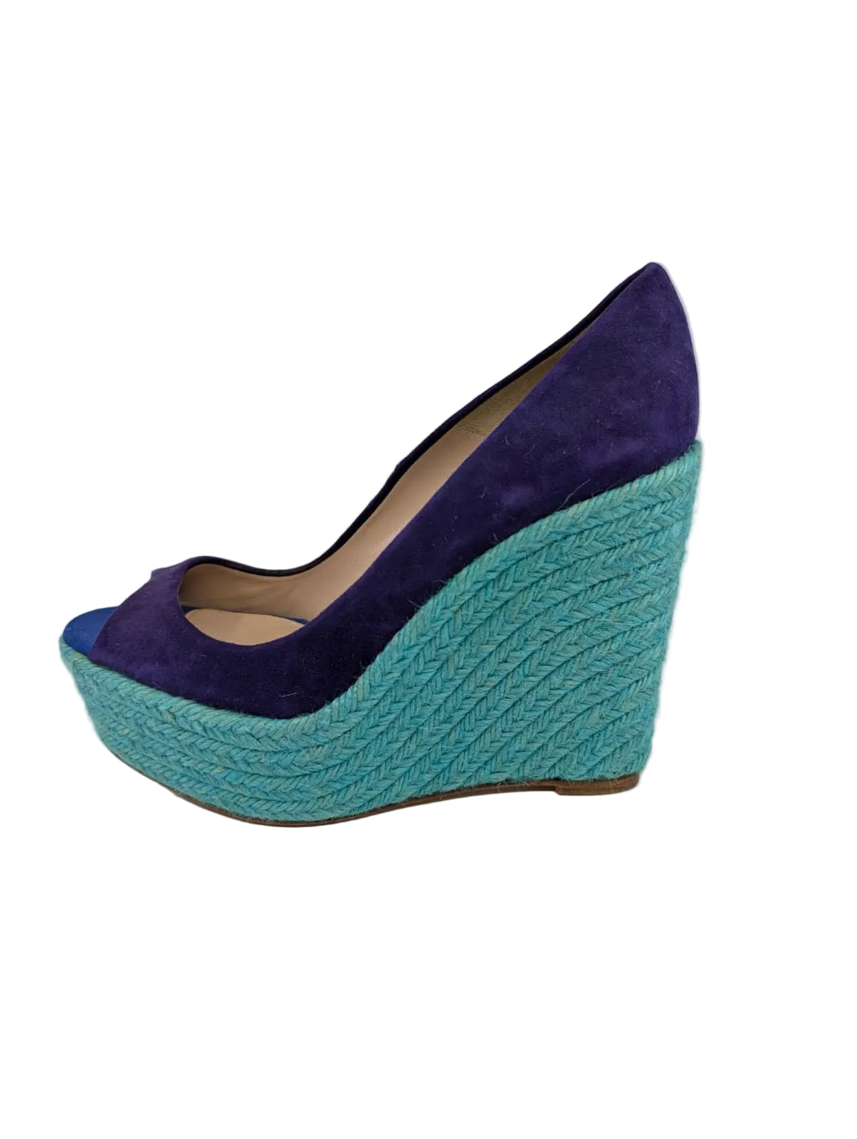 Brian Atwood Blue Platform Wedge