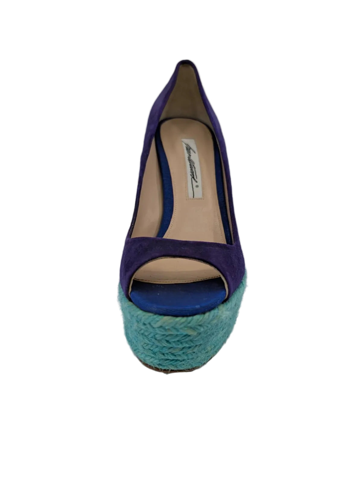 Brian Atwood Blue Platform Wedge