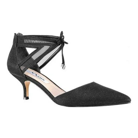 Talley Black Fabric Nina Pumps