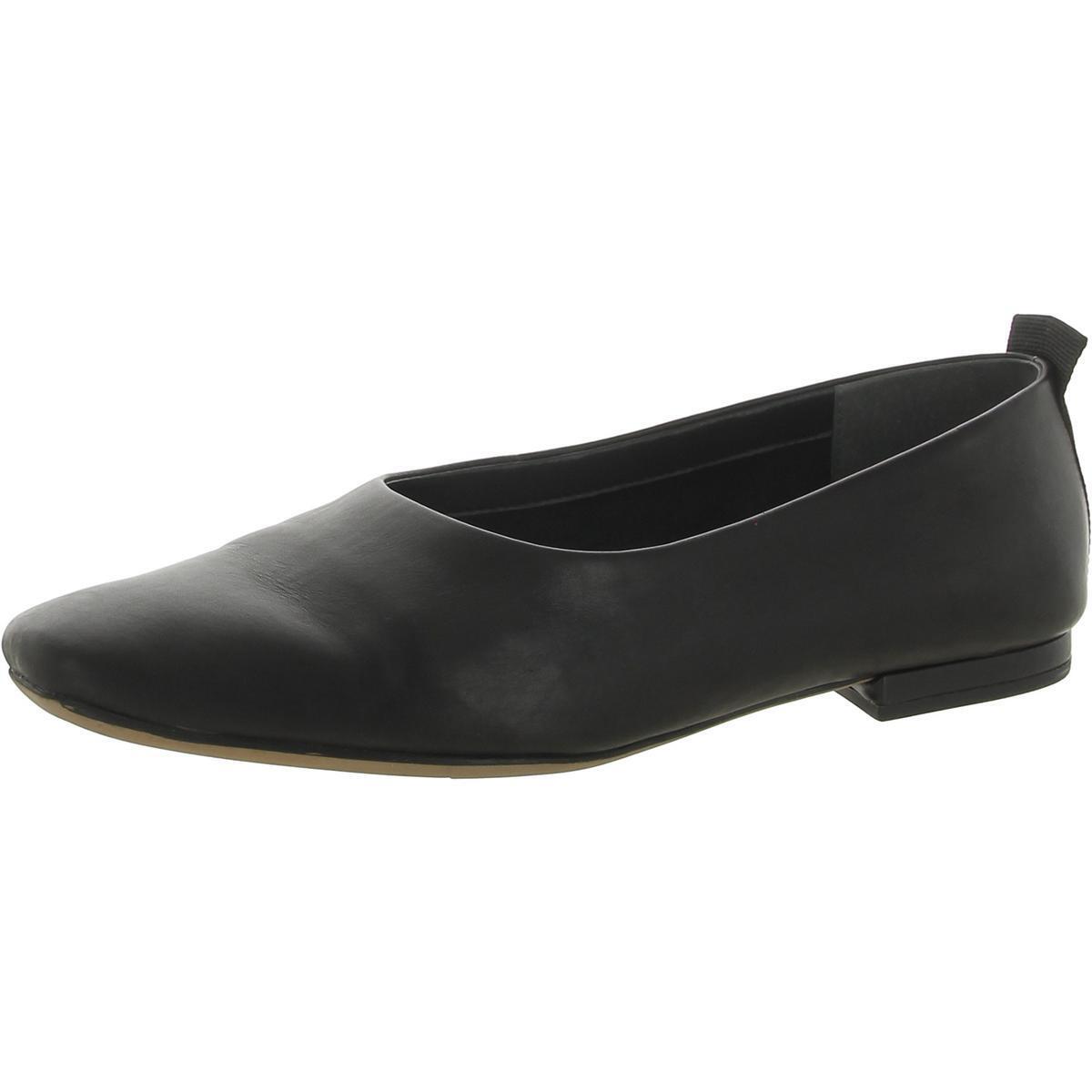 Ariel Black Leather Franco Sarto Flats