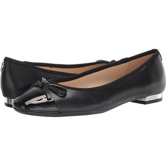 Olly9x9 Black Leather Nine West Ballet Flats