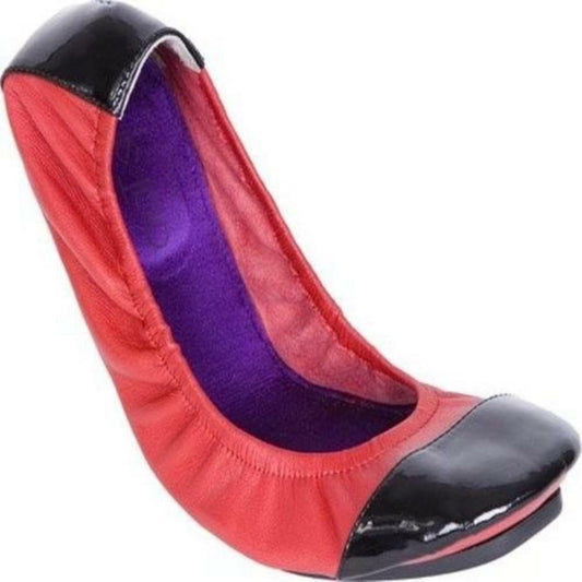Me Too Women's Metro Red/Black Nappa Leather Flat