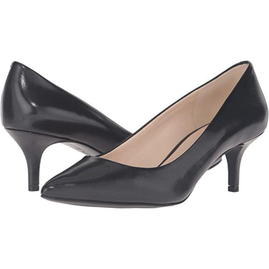 Xana Black Leather Nine West Pumps