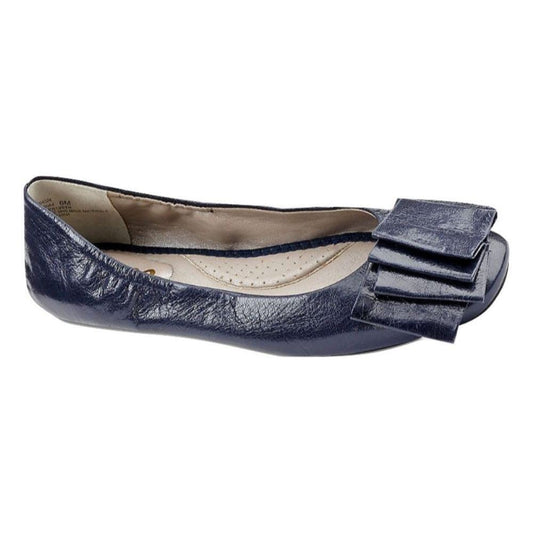 Lilyana Navy Leather Me Too Ballet Flats