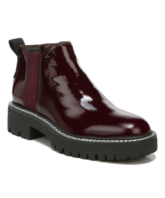 Flora Bordeaux Patent Leather Franco Sarto Ankle Boots