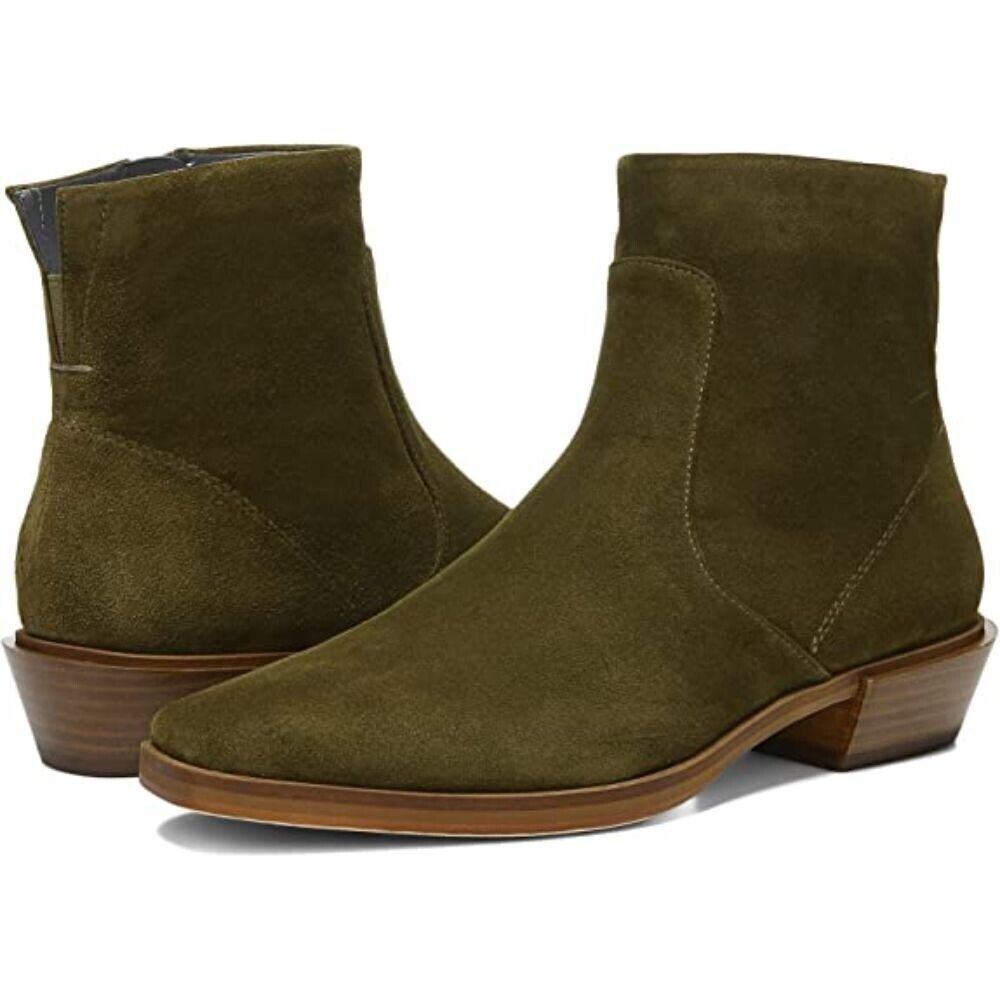 Yeni Green Suede Franco Sarto Ankle Boot