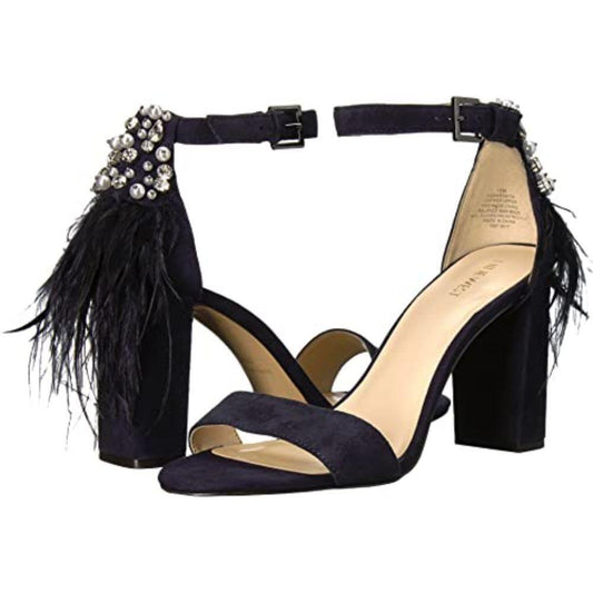 Aaronita Navy Suede Nine West Sandals