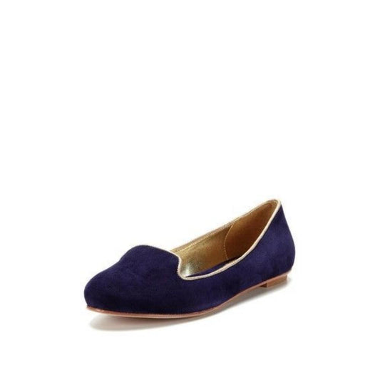Elaine Turner Women's Blake Cobalt Blue Suede Ballerina Loafer Flat
