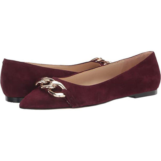 Brinks Dark Red Suede Nine West Ballet Flats