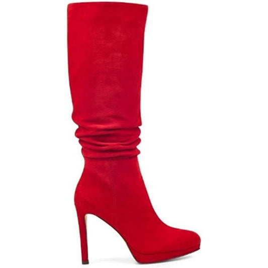 Quadilyn Red Suede Nine West Platform Boots