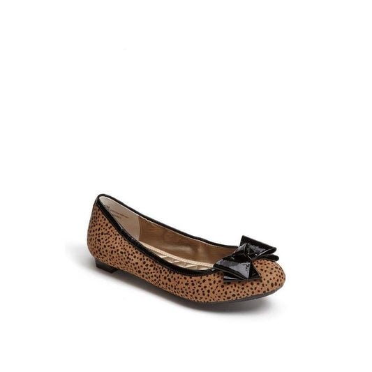 Me Too Women's Kaci Brown/Black Leopard Calf Hair Flat