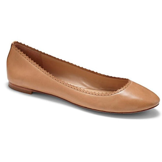 Alzey Camel Leather Vince Camuto Signature Ballet Flats