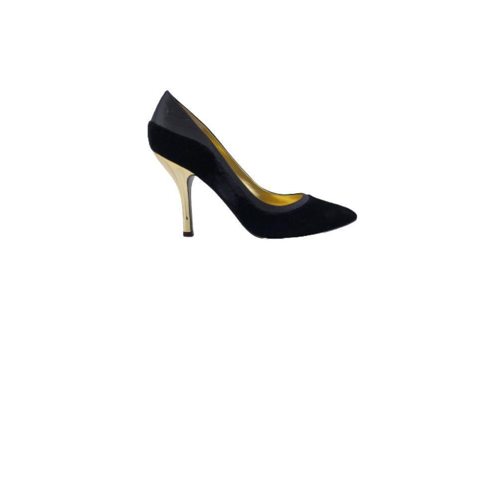 Basting Black Fabric Nine West Pumps