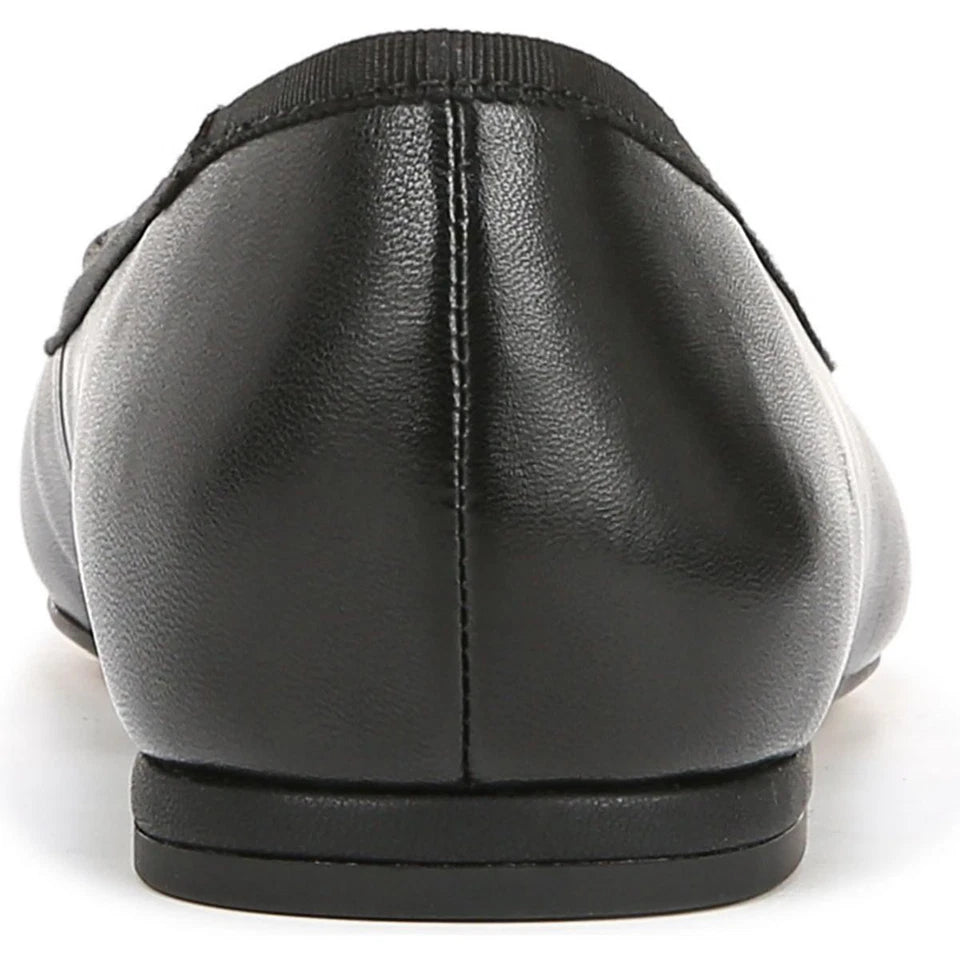Abigail Black Leather Franco Sarto Ballet Flats